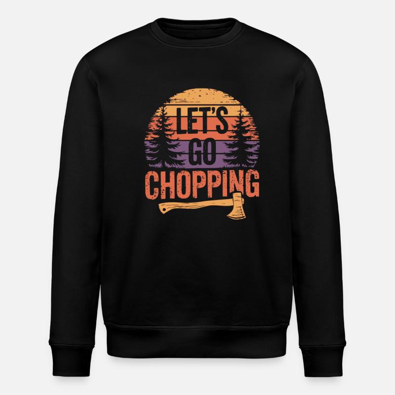 HolzfällerHolz hacken Baumfäller - Stanley/Stella Unisex Bio-Sweatshirt ROLLER - Schwarz