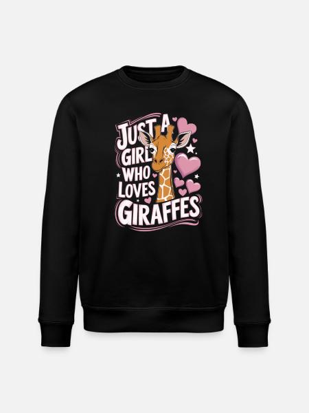 Giraffe Spruch Mädchen - Stanley/Stella Unisex Bio-Sweatshirt ROLLER - Schwarz