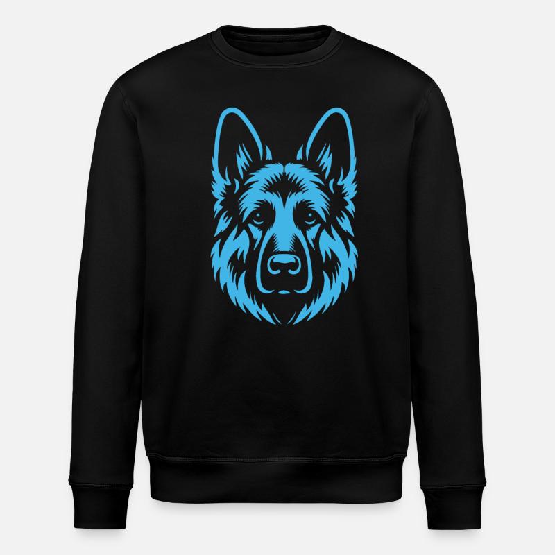 Schlichtes Blauer Schäferhund Design - Stanley/Stella Unisex Bio-Sweatshirt ROLLER - Schwarz