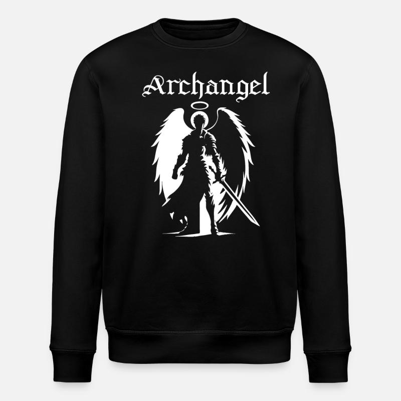 Archangel - Celestial Fighter - Stanley/Stella ROLLER Unisex Organic Sweatshirt - black