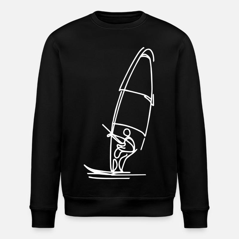 Windsurfing Skizze - Stanley/Stella Unisex Bio-Sweatshirt ROLLER - Schwarz