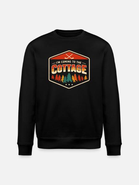 Weekend in the Retro Nature Countryside - Stanley/Stella ROLLER Unisex Organic Sweatshirt - black