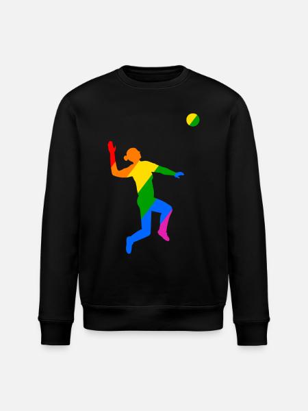 Rainbow Jump in Volleyball - Stanley/Stella ROLLER Unisex Organic Sweatshirt - black