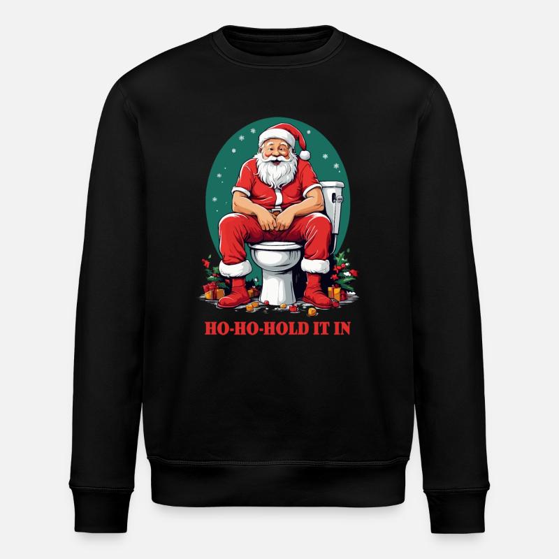 Weihnachtsmann auf Toilette - Stanley/Stella Unisex Bio-Sweatshirt ROLLER - Schwarz