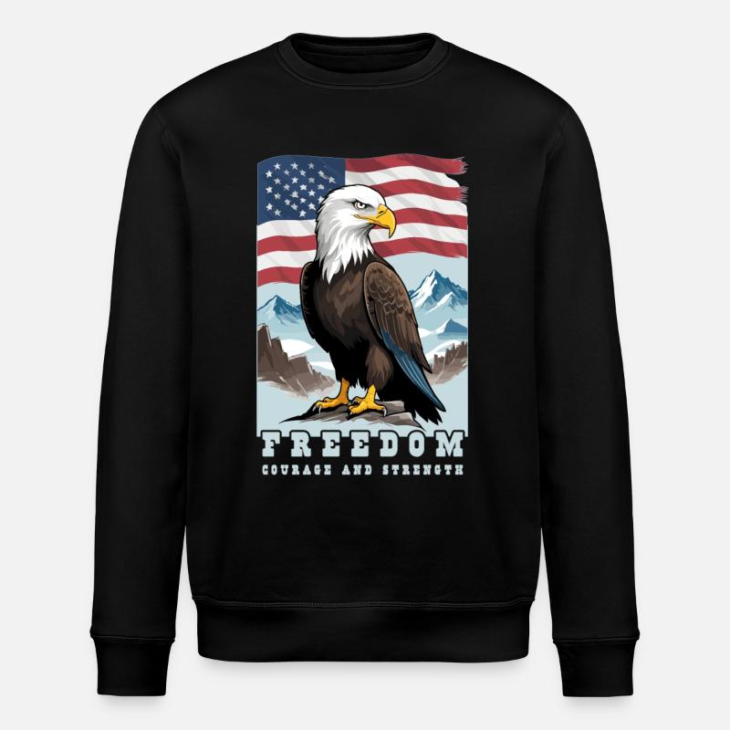 Bald eagle - Stanley/Stella ROLLER Unisex Organic Sweatshirt - black
