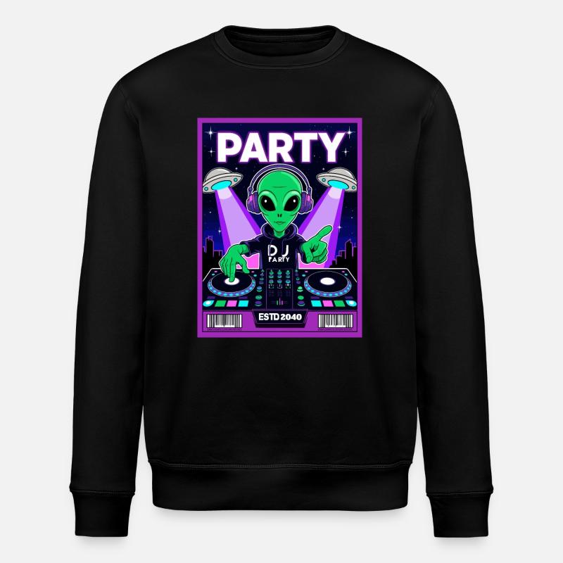 Alien Party 2040 - Stanley/Stella Unisex Bio-Sweatshirt ROLLER - Schwarz
