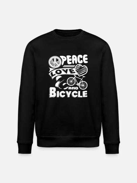 Bicycle Peace Love Bicycle - Stanley/Stella ROLLER Unisex Organic Sweatshirt - black