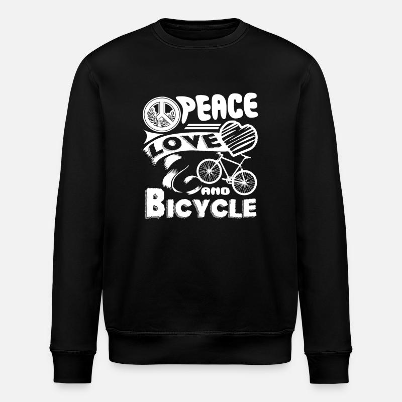 Bicycle Peace Love Bicycle - Stanley/Stella ROLLER Unisex Organic Sweatshirt - black