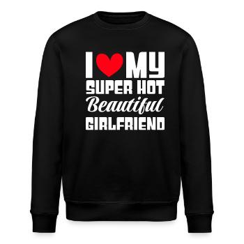 Ich Liebe Meine Freundin Paare Freund Geschenkidee - Stanley/Stella Unisex Bio-Sweatshirt ROLLER - Schwarz - Vorne - Nik (191cm)