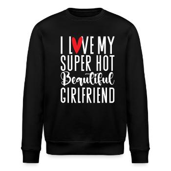 Ich Liebe Meine Freundin Paare Freund Geschenkidee - Stanley/Stella Unisex Bio-Sweatshirt ROLLER - Schwarz - Vorne - Nik (191cm)