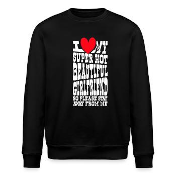 Ich Liebe Meine Freundin Paare Freund Geschenkidee - Stanley/Stella Unisex Bio-Sweatshirt ROLLER - Schwarz - Vorne - Nik (191cm)