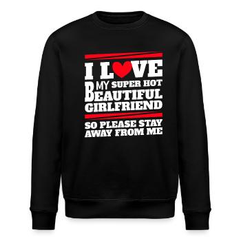 Ich Liebe Meine Freundin Paare Freund Geschenkidee - Stanley/Stella Unisex Bio-Sweatshirt ROLLER - Schwarz - Vorne - Nik (191cm)