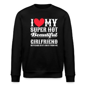 J’aime ma copine Couple Idée cadeau petit ami - Sweat bio ROLLER Stanley/Stella Unisexe - noir - Devant - Nik (191cm)