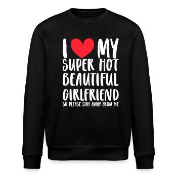 Ich Liebe Meine Freundin Paare Freund Geschenkidee - Stanley/Stella Unisex Bio-Sweatshirt ROLLER - Schwarz - Vorne - Nik (191cm)