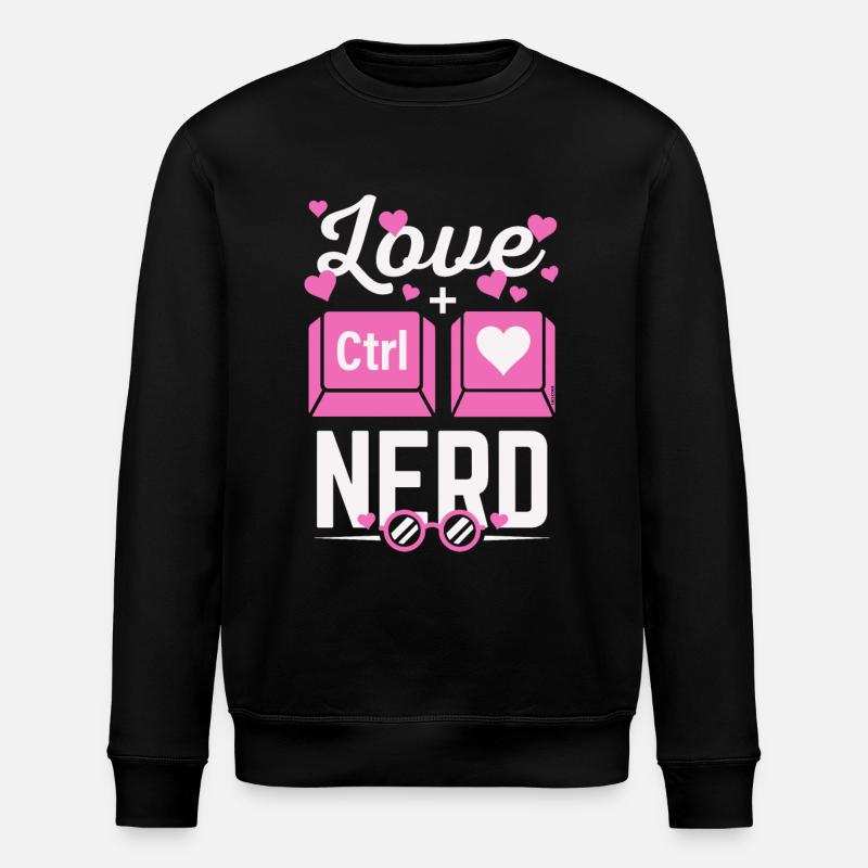 Love Nerd CTRL - Coeur - Sweat bio ROLLER Stanley/Stella Unisexe - noir