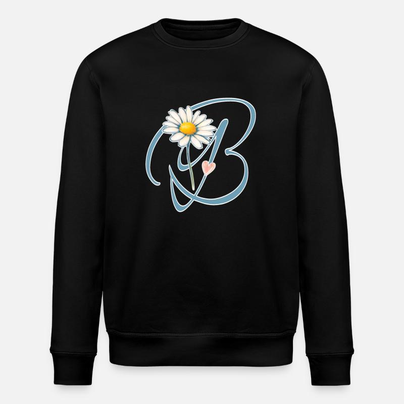Lettre B Cœur de marguerite - Sweat bio ROLLER Stanley/Stella Unisexe - noir