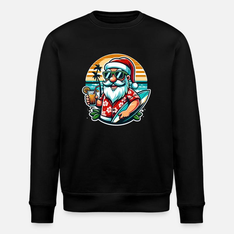 Weihnachtsmann Sommer - Stanley/Stella Unisex Bio-Sweatshirt ROLLER - Schwarz