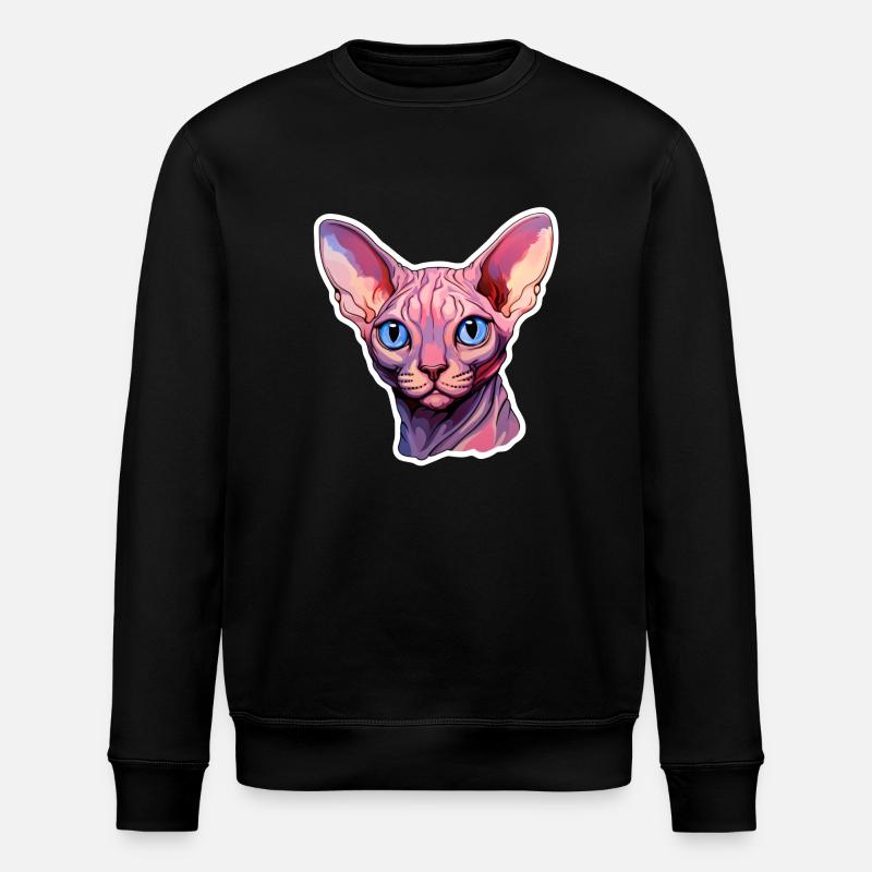 Sphynx Cat Head - Stanley/Stella ROLLER Unisex Organic Sweatshirt - black