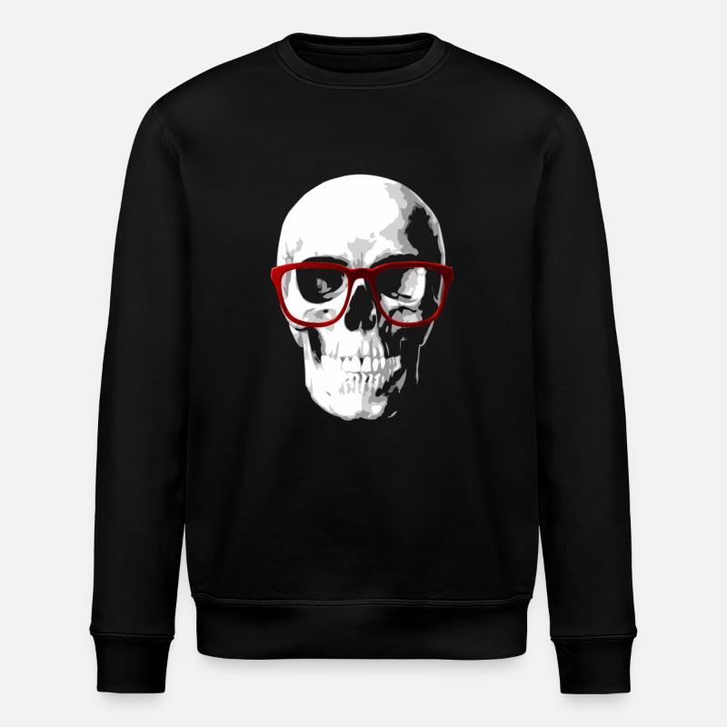 Nerd skull for geeks - Stanley/Stella ROLLER Unisex Organic Sweatshirt - black