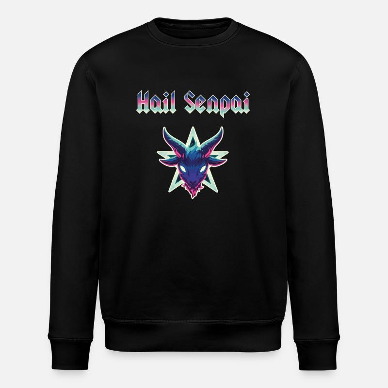 Hail Senpai Neon - Stanley/Stella ROLLER Unisex Organic Sweatshirt - black