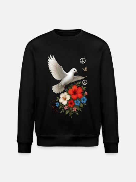 Weiße Taube - Stanley/Stella Unisex Bio-Sweatshirt ROLLER - Schwarz
