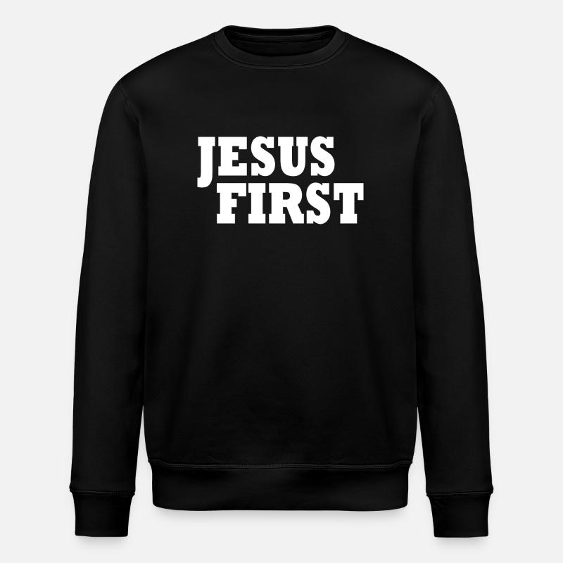 Jesus first - Stanley/Stella Unisex Bio-Sweatshirt ROLLER - Schwarz