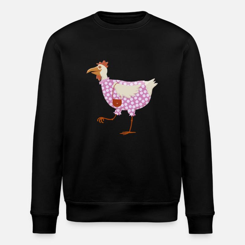 Huhn im Kleid - Stanley/Stella Unisex Bio-Sweatshirt ROLLER - Schwarz