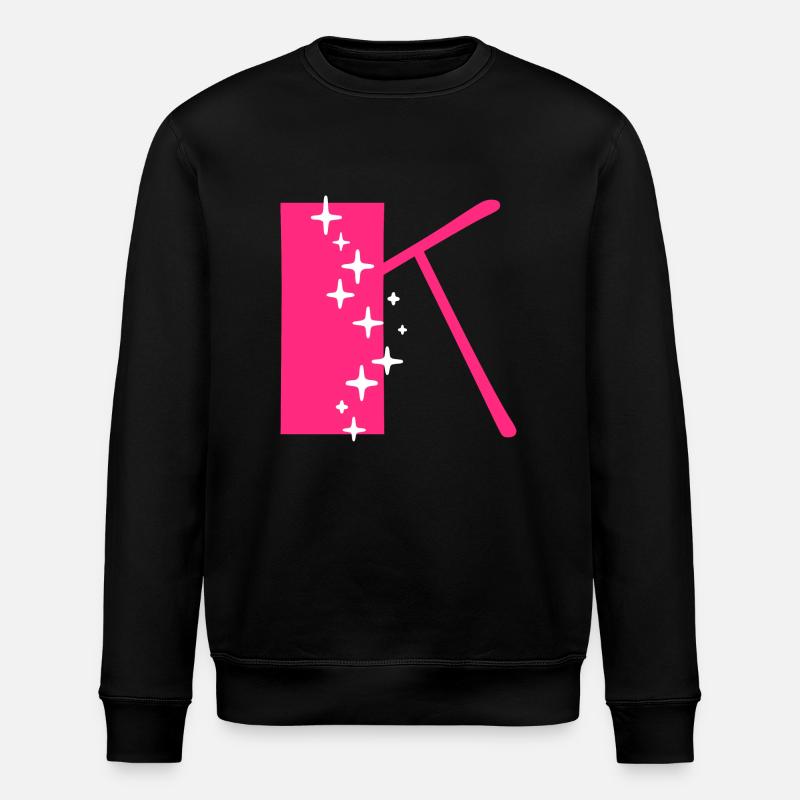 Letter K Glitter - Stanley/Stella ROLLER Unisex Organic Sweatshirt - black