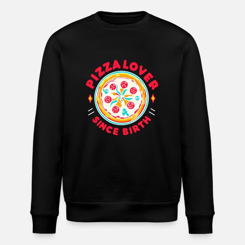 Pizza-Liebhaber seit Geburt - Stanley/Stella Unisex Bio-Sweatshirt ROLLER - Schwarz