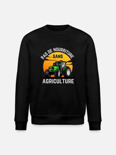 Pas de nourriture sans agriculture - Sweat bio ROLLER Stanley/Stella Unisexe - noir