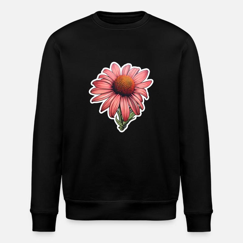 Fleur d’échinacée - Sweat bio ROLLER Stanley/Stella Unisexe - noir