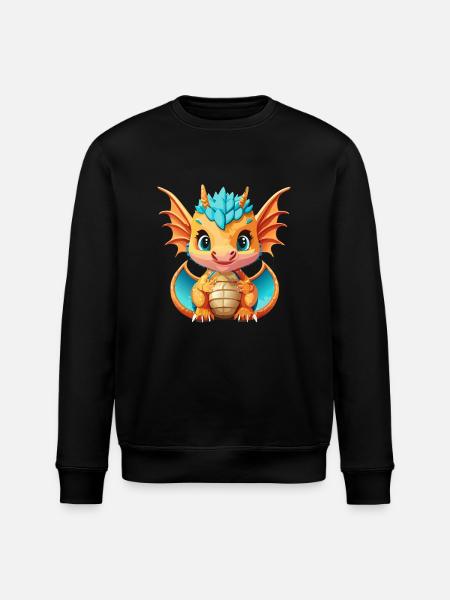 Drachen Blau Orange - Stanley/Stella Unisex Bio-Sweatshirt ROLLER - Schwarz
