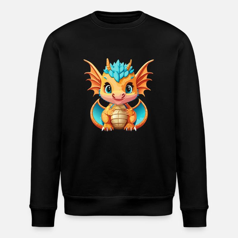 Drachen Blau Orange - Stanley/Stella Unisex Bio-Sweatshirt ROLLER - Schwarz