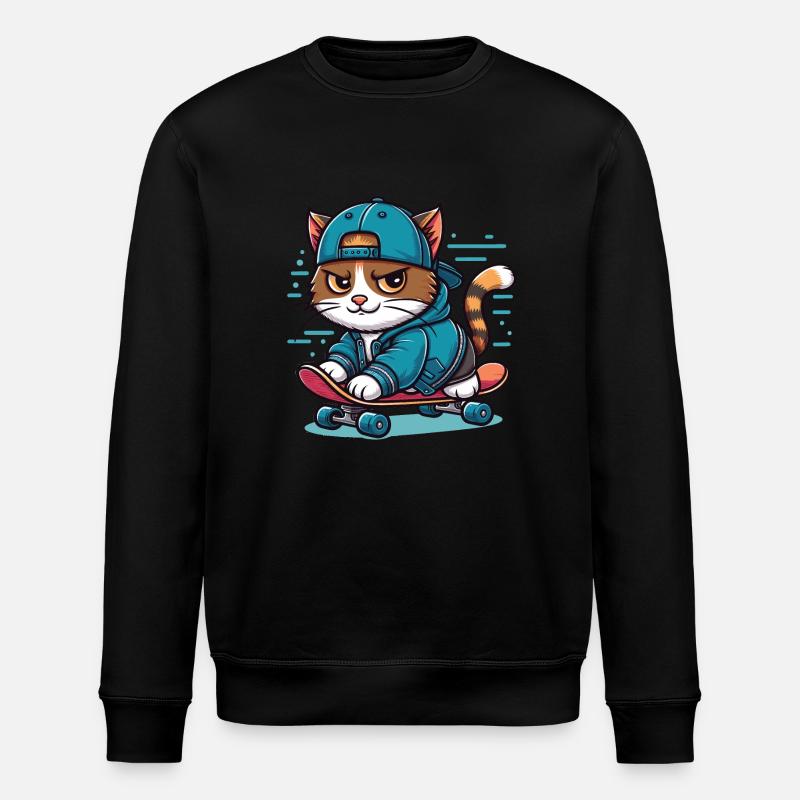 Chat forcé : patineur - Sweat bio ROLLER Stanley/Stella Unisexe - noir