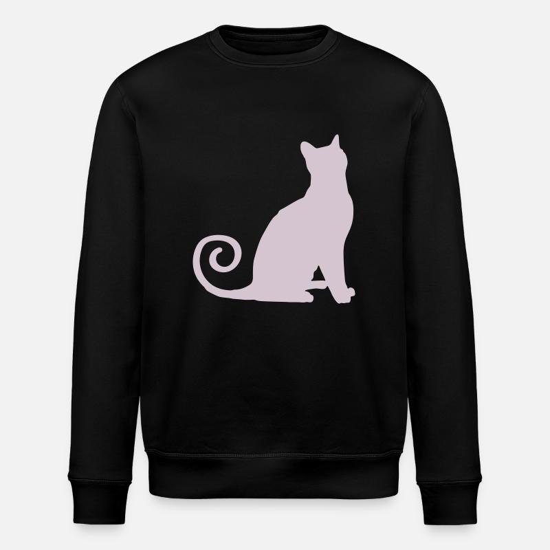 katze silhouette - Stanley/Stella Unisex Bio-Sweatshirt ROLLER - Schwarz