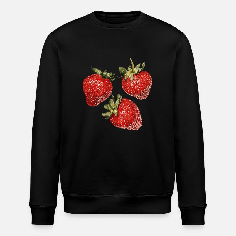 Erdbeeren - Stanley/Stella Unisex Bio-Sweatshirt ROLLER - Schwarz