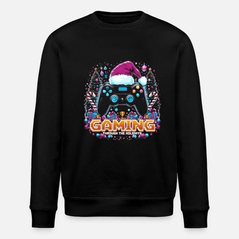 Christmas Gaming Controller - Stanley/Stella ROLLER Unisex Organic Sweatshirt - black