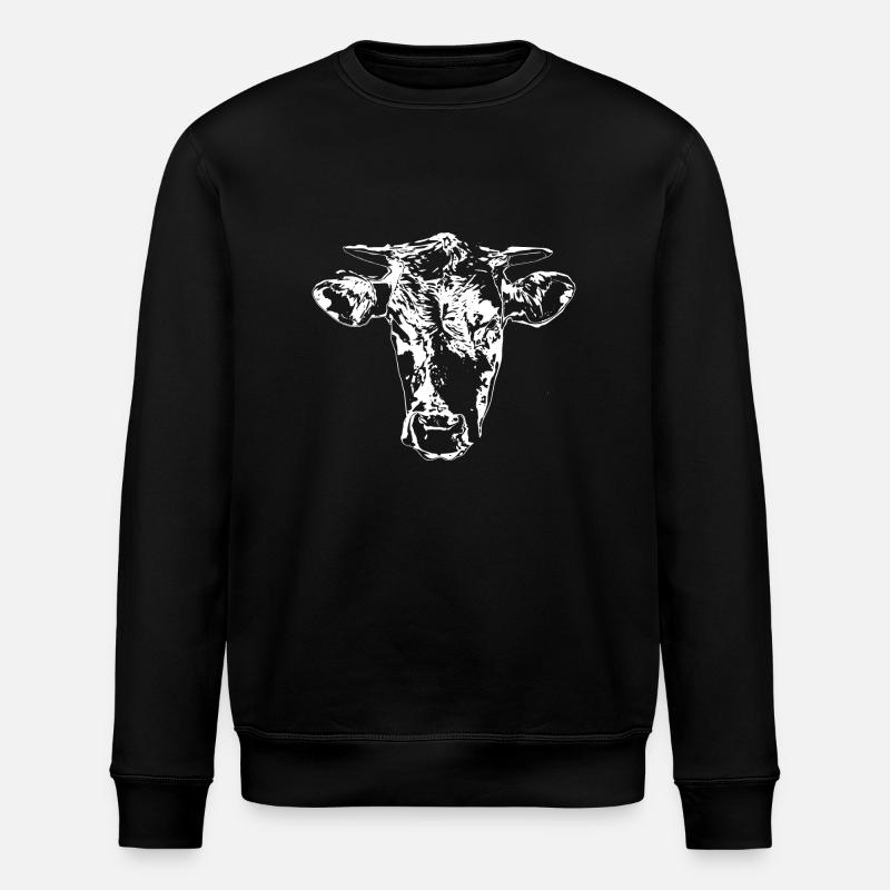 Cow white - Stanley/Stella ROLLER Unisex Organic Sweatshirt - black