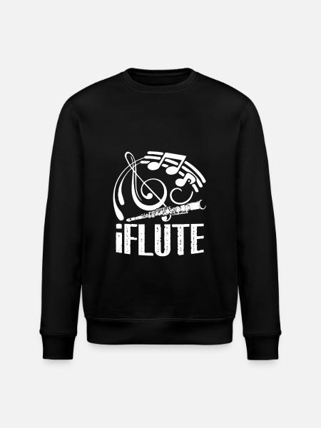 Flute Funny Flute - Stanley/Stella ROLLER Unisex Organic Sweatshirt - black