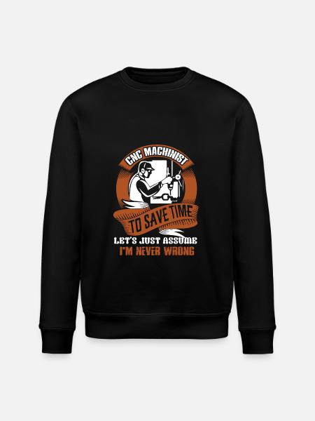 CNC Machinist To Save Time - Stanley/Stella ROLLER Unisex Organic Sweatshirt - black