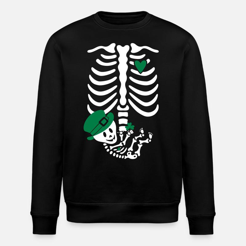 Maternité Squelette cage thoracique - Sweat bio ROLLER Stanley/Stella Unisexe - noir