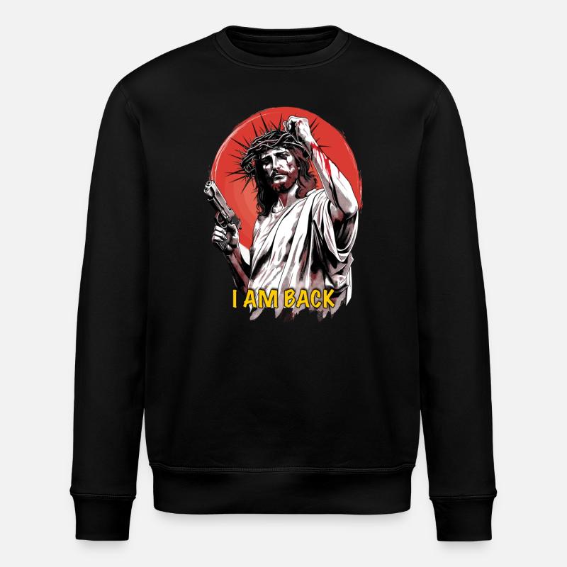 Jesus i am back - Stanley/Stella ROLLER Unisex Organic Sweatshirt - black