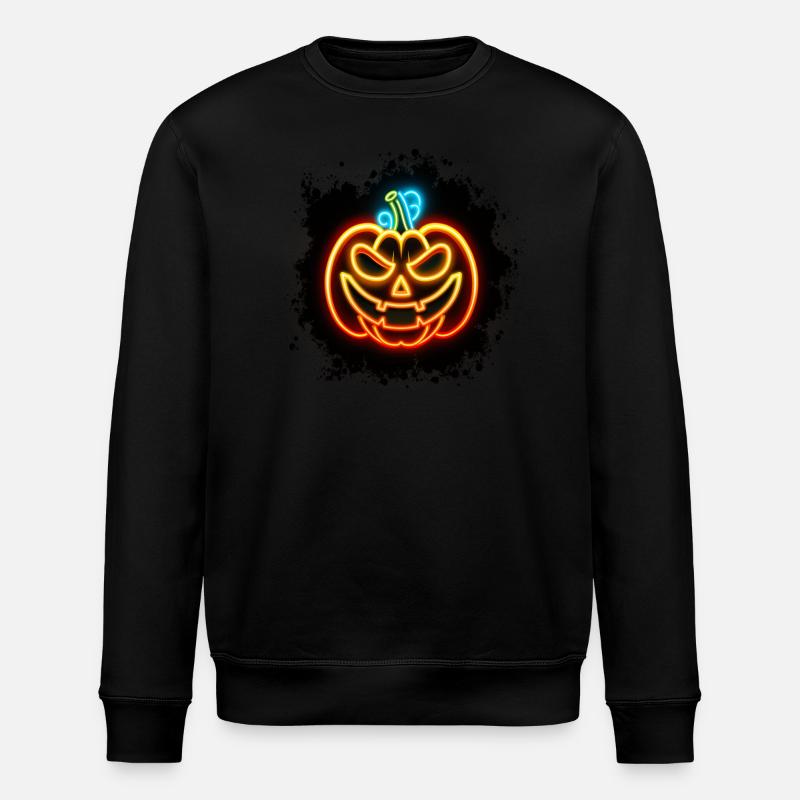 Neon Pumpkin - Stanley/Stella ROLLER Unisex Organic Sweatshirt - black