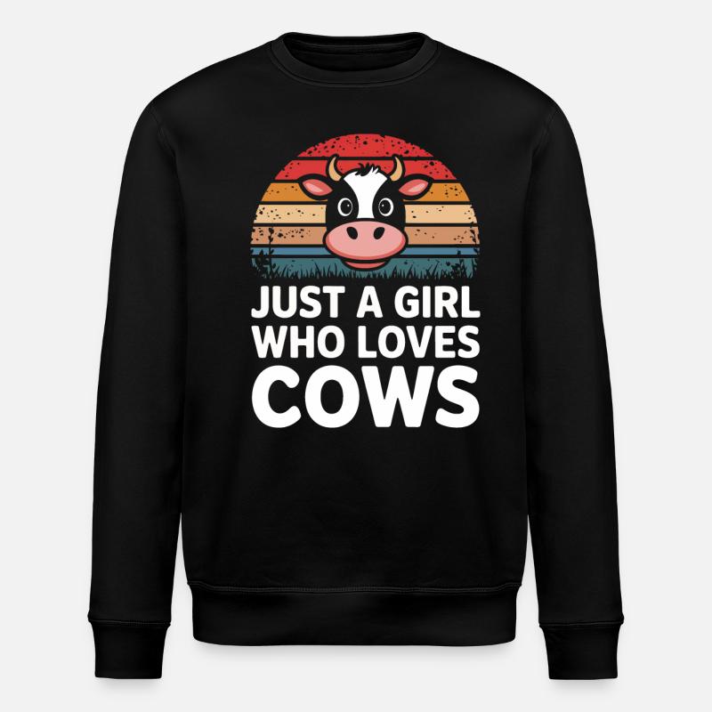 Cow Farmer Farm Cows Farmer - Stanley/Stella ROLLER Unisex Organic Sweatshirt - black