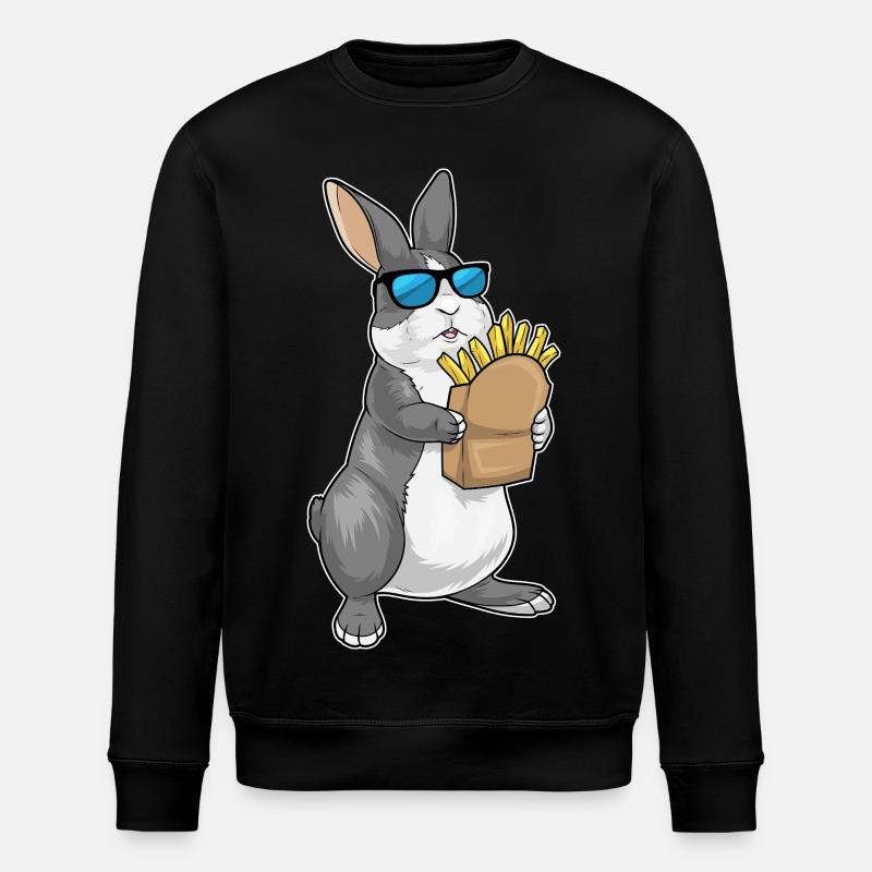 Frites lapin - Sweat bio ROLLER Stanley/Stella Unisexe - noir