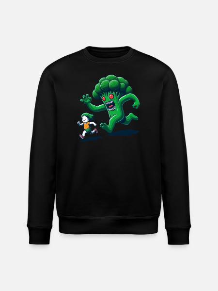 Monsters Broccoli Funny - Stanley/Stella ROLLER Unisex Organic Sweatshirt - black