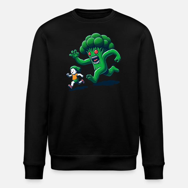 Monsters Broccoli Funny - Stanley/Stella ROLLER Unisex Organic Sweatshirt - black