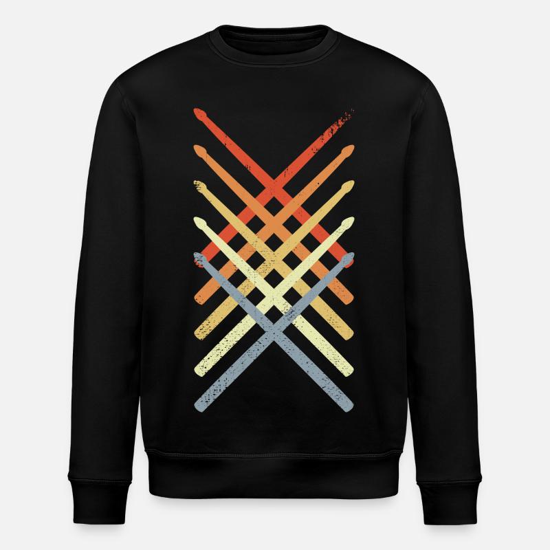 Trommelstöcke Zeichnung - Stanley/Stella Unisex Bio-Sweatshirt ROLLER - Schwarz