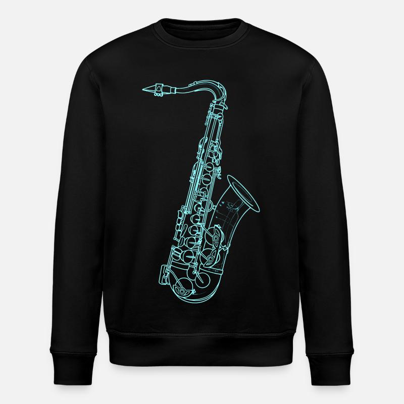 Saxophon Skizze - Stanley/Stella Unisex Bio-Sweatshirt ROLLER - Schwarz