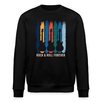 Vintage Guitar Retro Musicians Guitarists Electric - Stanley/Stella ROLLER Unisex Organic Sweatshirt - black - Front - Nik (191cm)